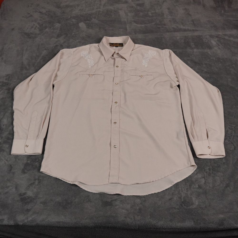 El General Shirt‎ Mens Extra Large Pearl Snap Western Yoke Embroidered Cowboy
